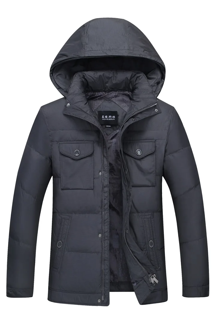 dark grey Новая мужская пуховая куртка Зимняя Толстая теплая Модная мужская одежда с капюшоном мужская зимняя мужская серая куртка на утином пуху casaco - Цвет: dark grey