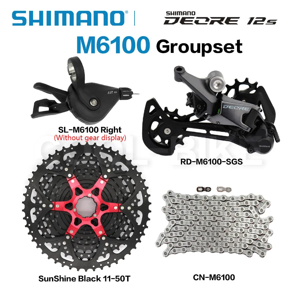 Shimano-deorore m6100 12スピードバイクセット,shimano shine