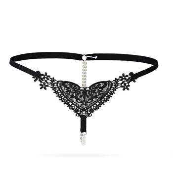 

Ultra-Low Beading Open Bust Ladies Thong Panties Patchwork Lace Charming Tanga Femme Seductive Novelty Braguitas Mujer P5130