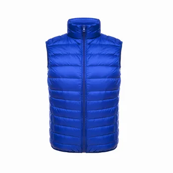 

Blue Sleeveless Duck Down Large Size 3XL Coat Thick Men&women Normal Length Zipper Stand Collar Parka Winter New Down Jacket