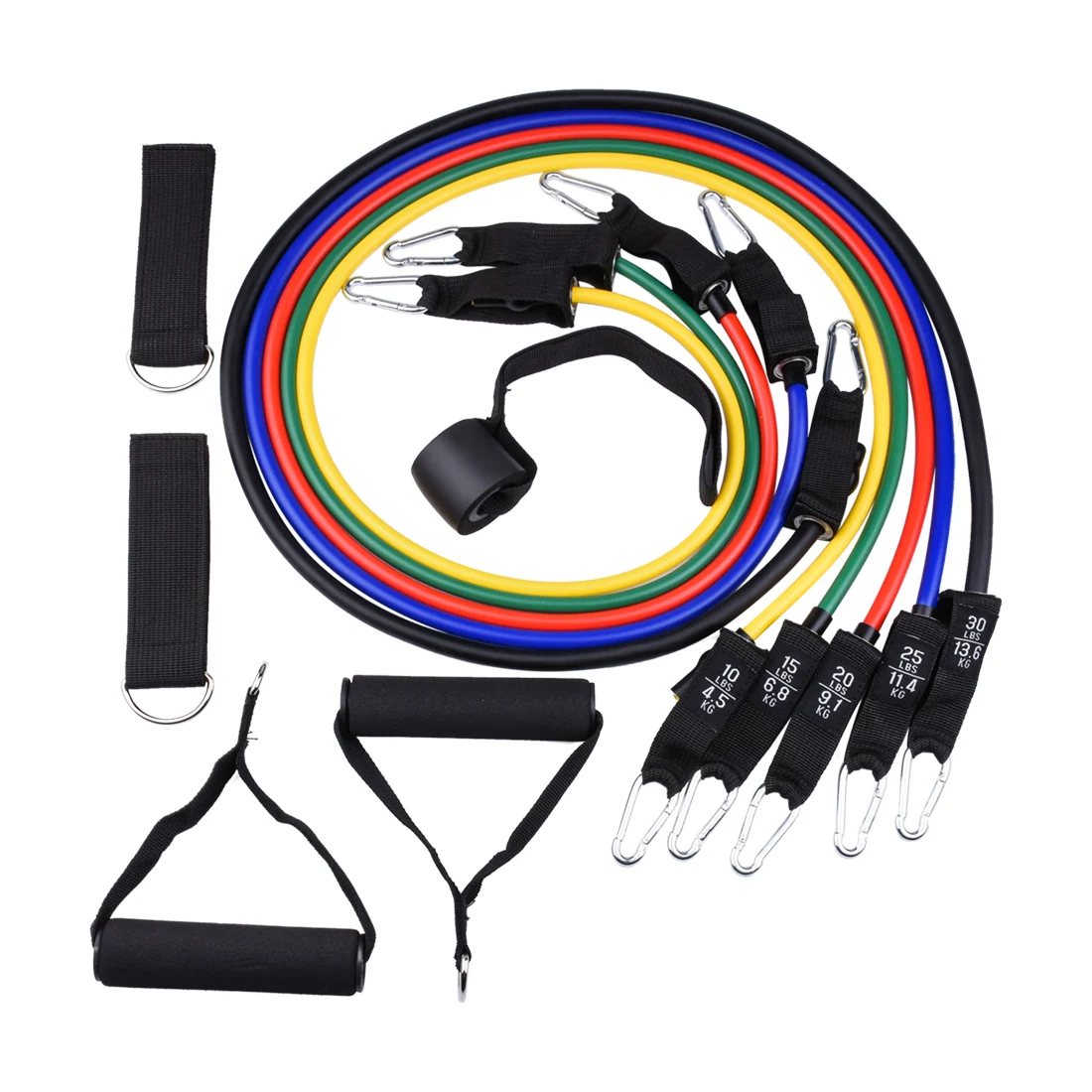 

Resistance Bands Expander Exercise Elastic Bands Set with Legs Ankle Straps for Physical Therapy Home Workout Gym Training Kit