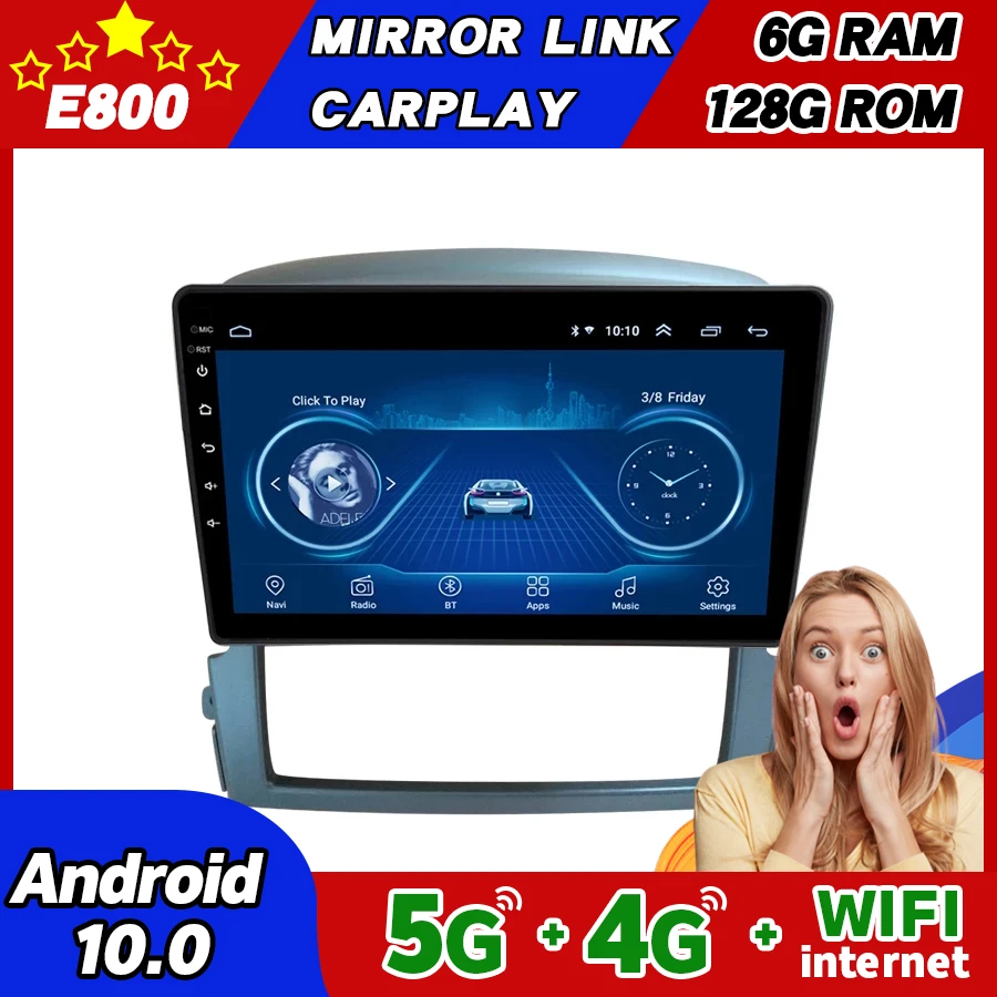 Новинка 6 ГБ ОЗУ 128 Гб ПЗУ 9 дюймов 2Din Автомагнитола Android 10 0 мультимедийный стерео