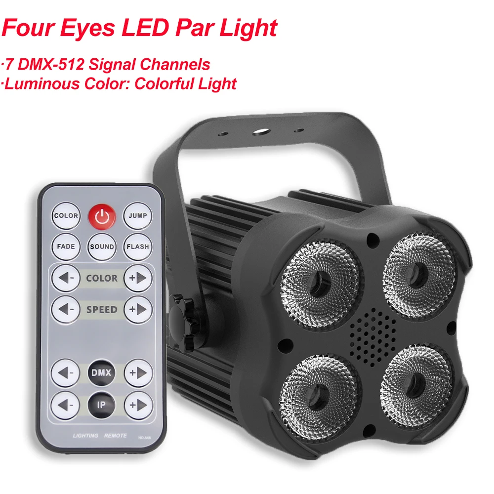 Yuer Four Eyes LED Par Light RGBW 25W LED Disco Party Lights DMX DJ Effect Controller KTV Equipment Projector Luces Discotec