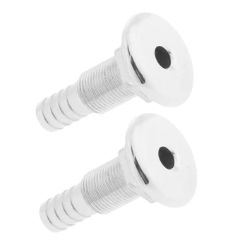 

2Pcs 7mm (1/2 Inch) Boat Thru Hull Fitting Hose Barb Drain Marine Yacht 316 Stainless Steel