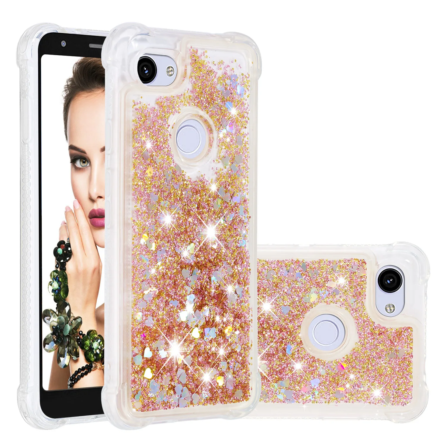Quicksand TPU Coque For Google Pixel 3 3 XL Cover Liquid Glittering Bling Silicone Shell For 1