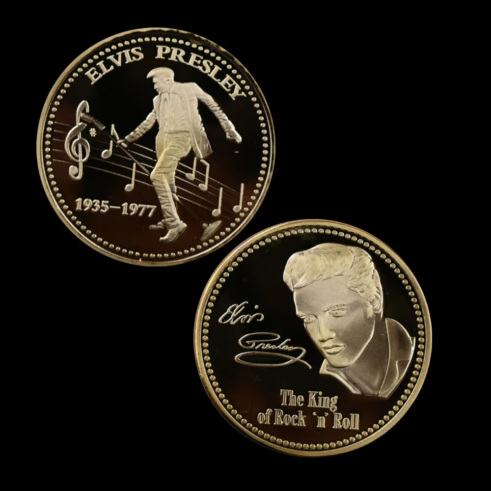 Позолоченная коллекция памятная монета Elvis Presley 5 шт./компл. 24 К китайские Подвески