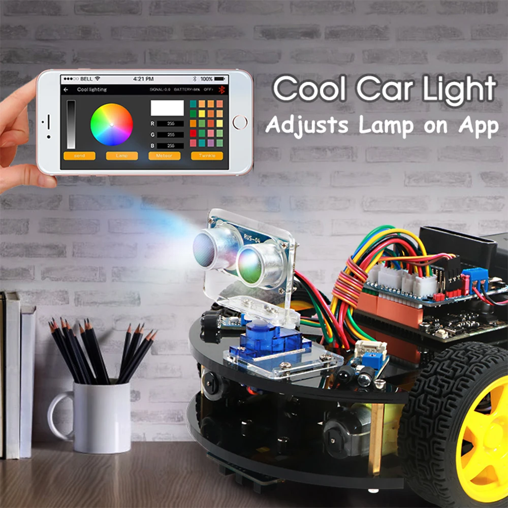 Игрушечные машинки Emakefun для Arduino Robot 4WD дистанционное управление через приложение