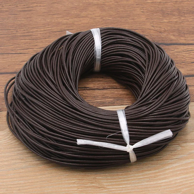 5 mt/los 1-3mm 2020 Neue 4 Farbe Echtes Kuh Leder Runde Tanga Schnur DIY Armband Erkenntnisse seil String Für Schmuck Machen – Detail 15