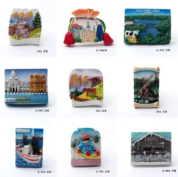 

hand -made Resin Fridge Magnet india spain Travel Souvenir Refrigerator Magnetic Sticker Craft Home Decor