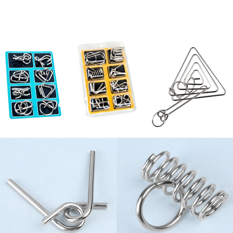 Головоломка монтессори металлическая антистресс 8 шт./набор|Пазлы| |