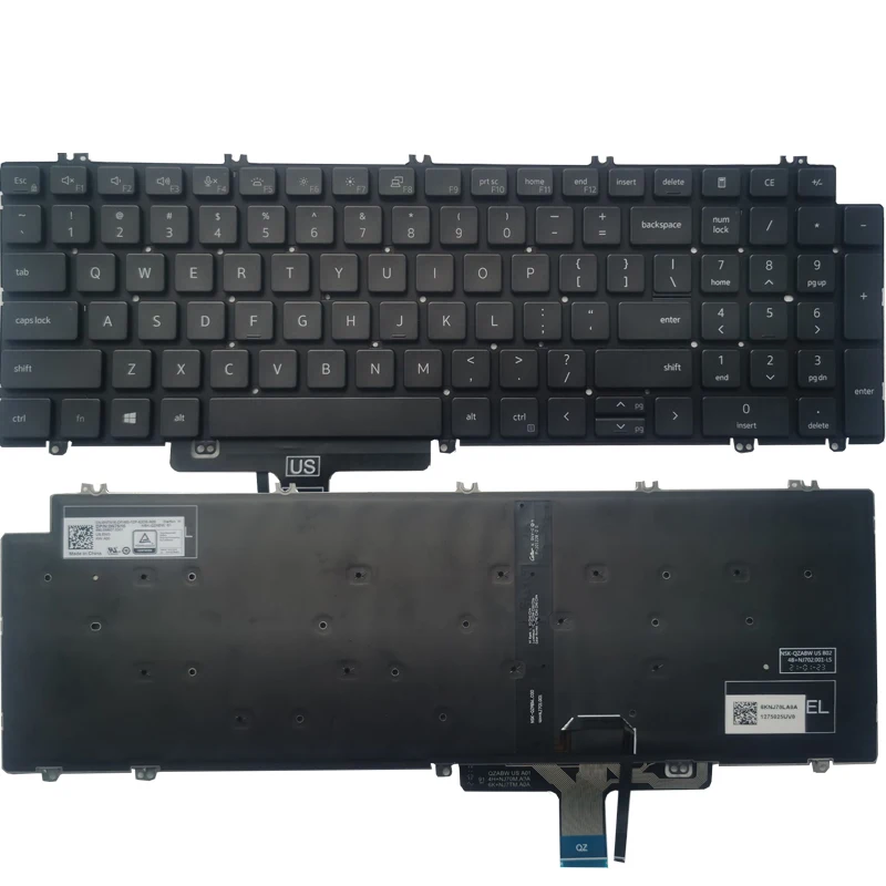 Nuova Tastiera Per Laptop Us Per Dell Latitude 5520 5521 Precision 3560 3561 Con Retroilluminazione