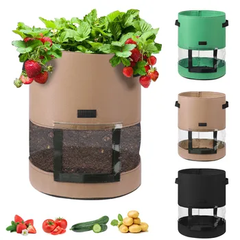 

Potato Grow Container Bag DIY Planter FeltCloth Planting Vegetable Gardening Thicken Pot Planting Grow Bag Garden Tool #LR3