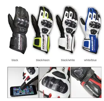 

Komine GK-198 spring and summer breathable leather gloves riding motorcycle protection touch screen 16