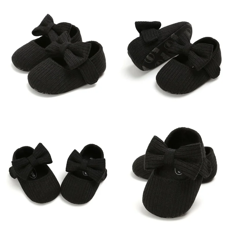 New Baby Girls Shoes Bow Casual Girl Infants Bowknot Princess Shoes Flower Headwear Headband Photography Props Set