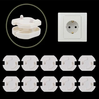 10pcs Baby Safety Child Electric Socket Outlet Plug Protection Security Two Phase Safe Lock Cover Kids Sockets Cover Plugs 1