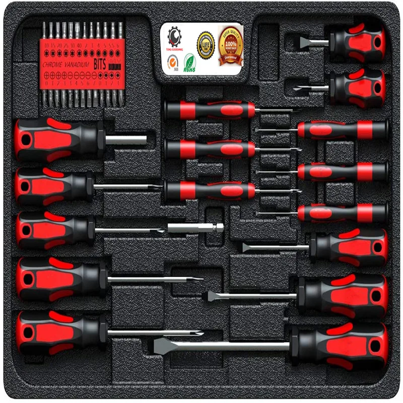 Professional Screwdriver Set with Case,Torx Phillips Slotted Hex Pozi Precision,42PC with Heavy Duty Magnetic Tips,Home Repair