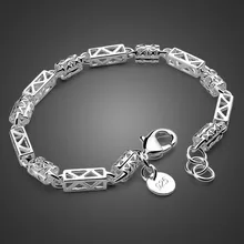 Модный полый трубчатый браслет. твердый 925 серебряный браслет. Высококачественные ювелирные изделия из стерлингового серебра для женщин/мужчин