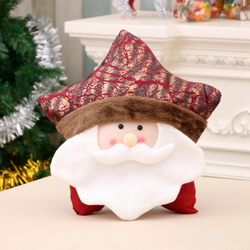 Рождественская пятиконечная звезда Санта Снеговик Олень Подушка Рождественское украшение для дома