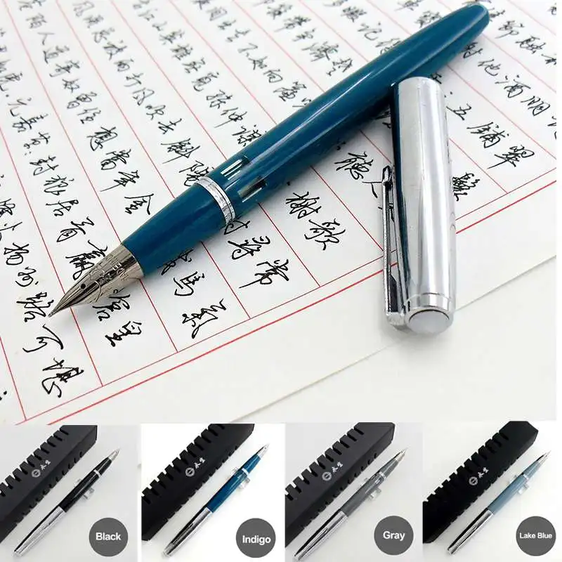 

Indigo/Lake Blue/Black/Gray 601A Vacumatic Piston Fountain Pen Refillable Ink Pens For Writing Calligraphy Office Pen