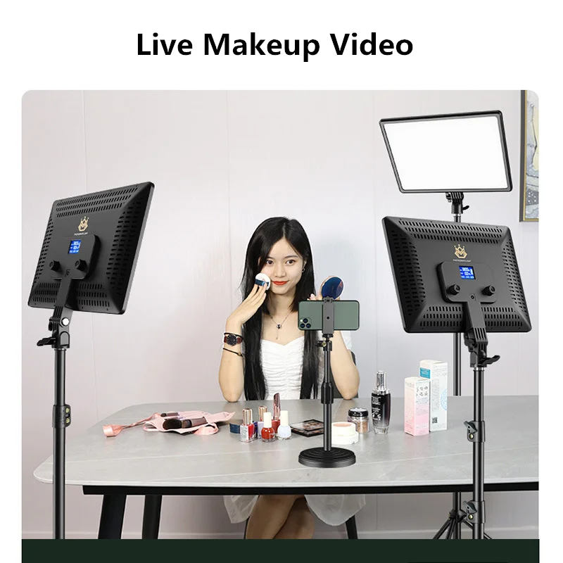 Painel de Luz de Vídeo Remoto para Streaming ao Vivo Polegada Plug 3200k-6000k Fotografia Iluminação Controle Photo Studio Lâmpada 14 10 Led ue - Image 3