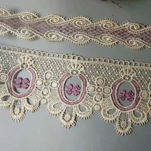 3 ярдов цветок цвета слоновой кости кружева для платья костюм отделка аппликация домашний текстиль лента DIY ремесла кружевная ткань для шитья 11 см 5 см