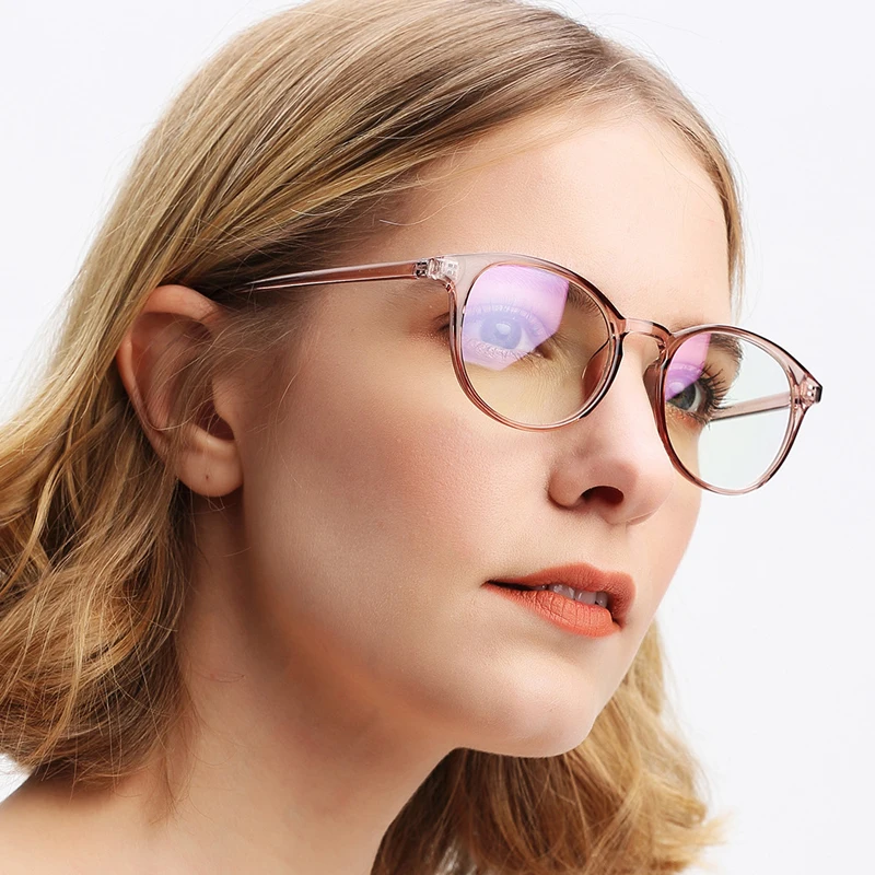 Прозрачные синие, розовые, коричневые, фиолетовые очки, оправа для женщин и мужчин, винтажные Ретро Круглые очки, могут заполняться близорукостью по рецепту