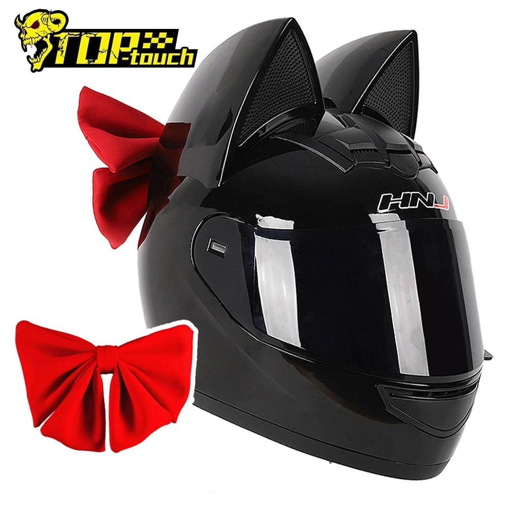 Casco de Moto de cara completa para mujer, protector cabeza de Moto para con personalidad, gato, 8 colores para las 4 estaciones|Cascos| - AliExpress