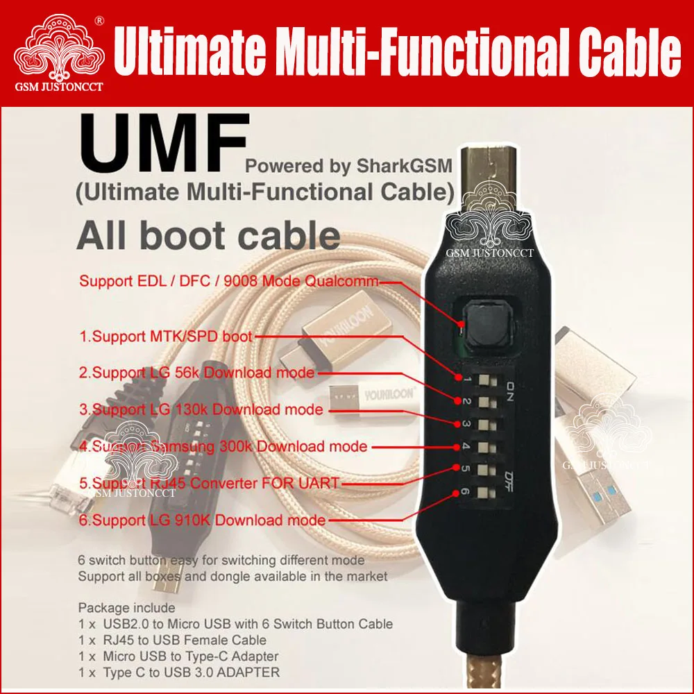 2025 오리지널 새 UMT Pro 키/UMT PRO 2 동글(UMT+ Avengers 2 in1 동글) + UMF 모든 부팅 케이블