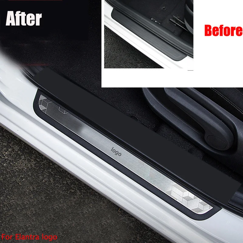 Нержавеющая сталь ABS порога потертости пластины Боковая Отделка автомобиля