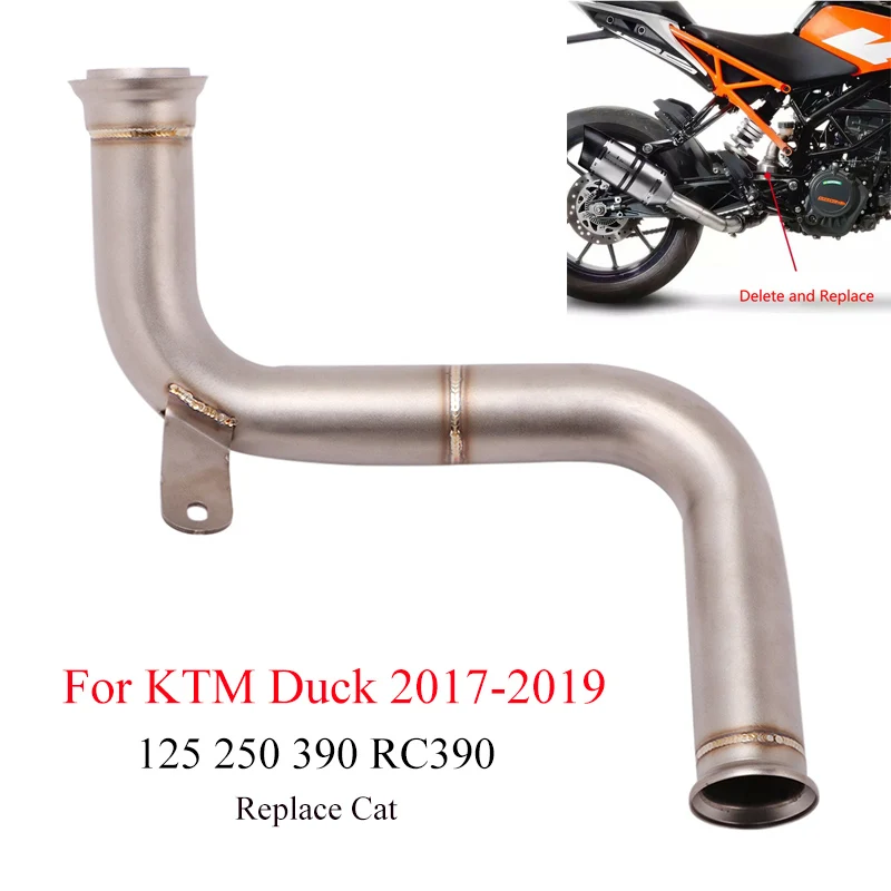RC390 мотоциклетная выхлопная система труба без шнуровки для KTM Duck 125 250 390 RC390- выхлопная средняя Соединительная труба средняя труба