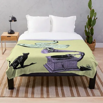 

Drop Shipping Printed Throw Blanket Sherpa Fleece Soft Blanket Flannel Rug Home Decoration For Bed The Cat And The Song Light Gr