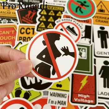 

50pcs Warning signs Children Scrapbooking Stickers Waterproof PVC Skateboard Guitar Suitcase Graffiti Sticker Kids Classic