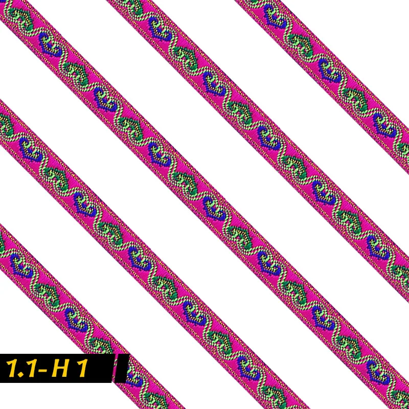 7Meters 10MM Woven Jacquard Ribbon Vintage Ethnic Embroidery Lace Curtain Clothing Bags