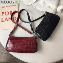 Ретро сумка женская из крокодиловой кожи хозяйственная Сумка офисная Дамская элегантная одноцветная сумка через плечо