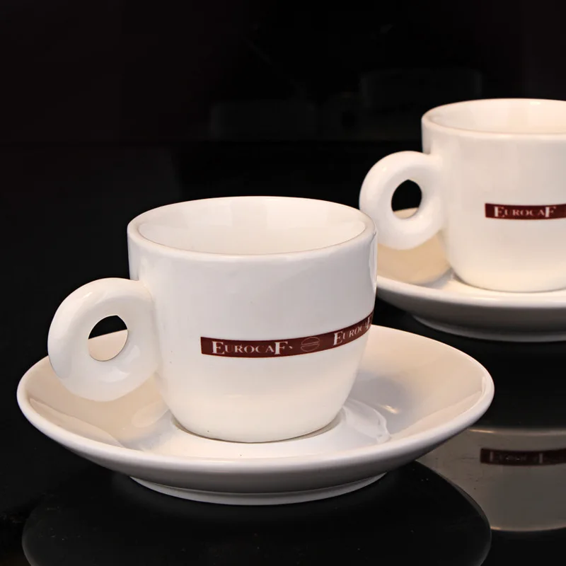 50 мл, из белой керамики маленькие объемные кружки кофейная чашка и наборы блюдец простота итальянский концентрированный капучино латте чашка для эспрессо