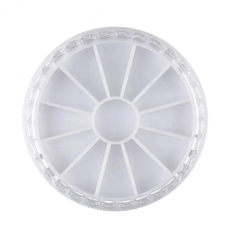 

13 Grids PP Nail Tips Storage Box Round Empty Case Accessory Container Bead Tips Display Jewelry Rhinestone Organizer