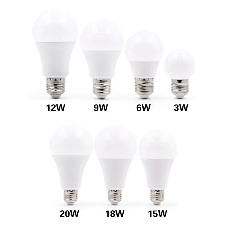 

1PC LED Lamp E14 3W 5W 7W 9W 12W 15W 18W 20W E27 LED Light Bulb Smart IC Real Power For Living Room Bedroom Home Lighting