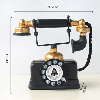 

Vintage Antique Style Resin Telephone Model Statue Decoration Ornament Home Room Living Toom House Decor Figurine Home Decor