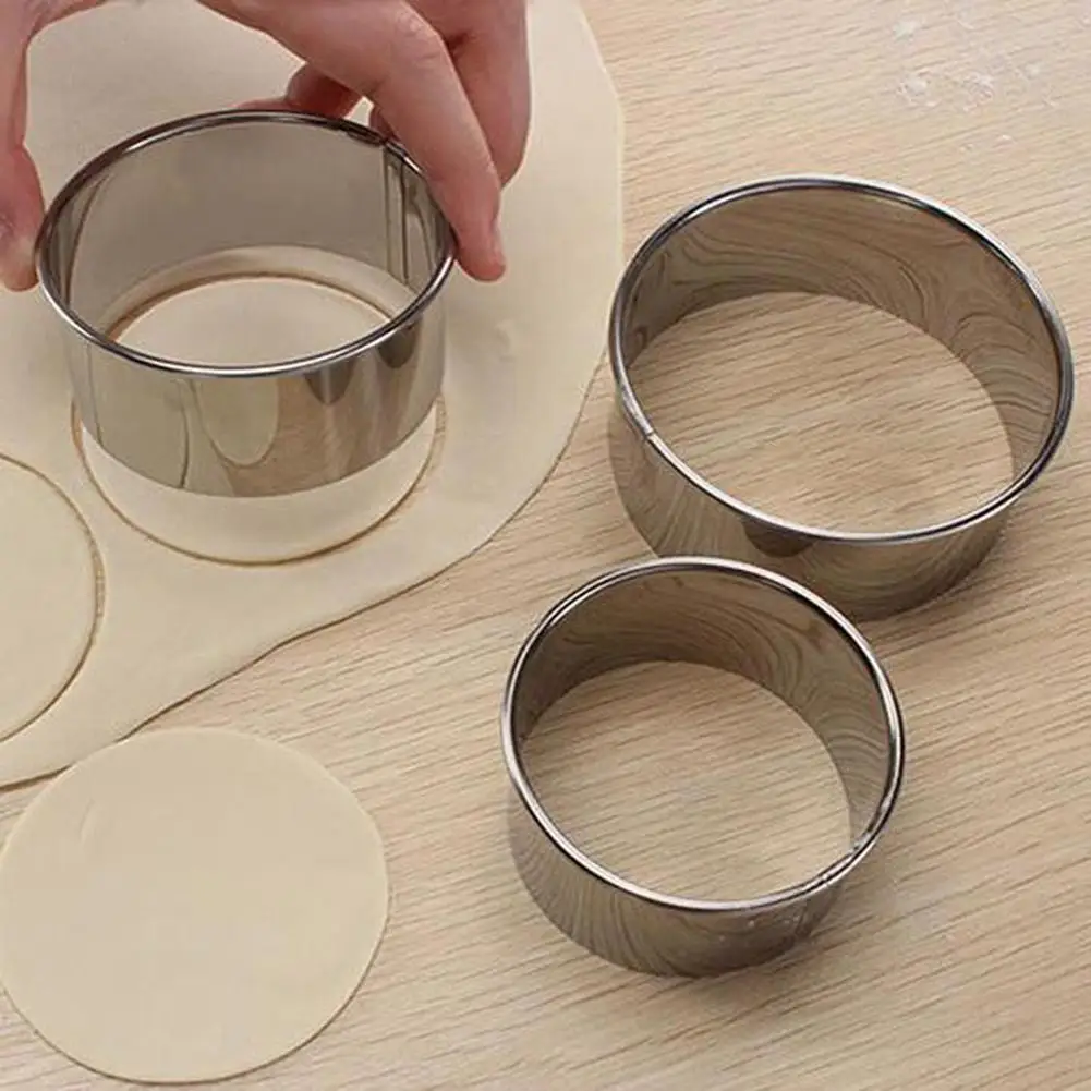 

3Pcs/Set Durable Stainless Steel Round Dumpling Wrappers Practical Mold Cutter Maker Kitchen Supplies Cooking Tools