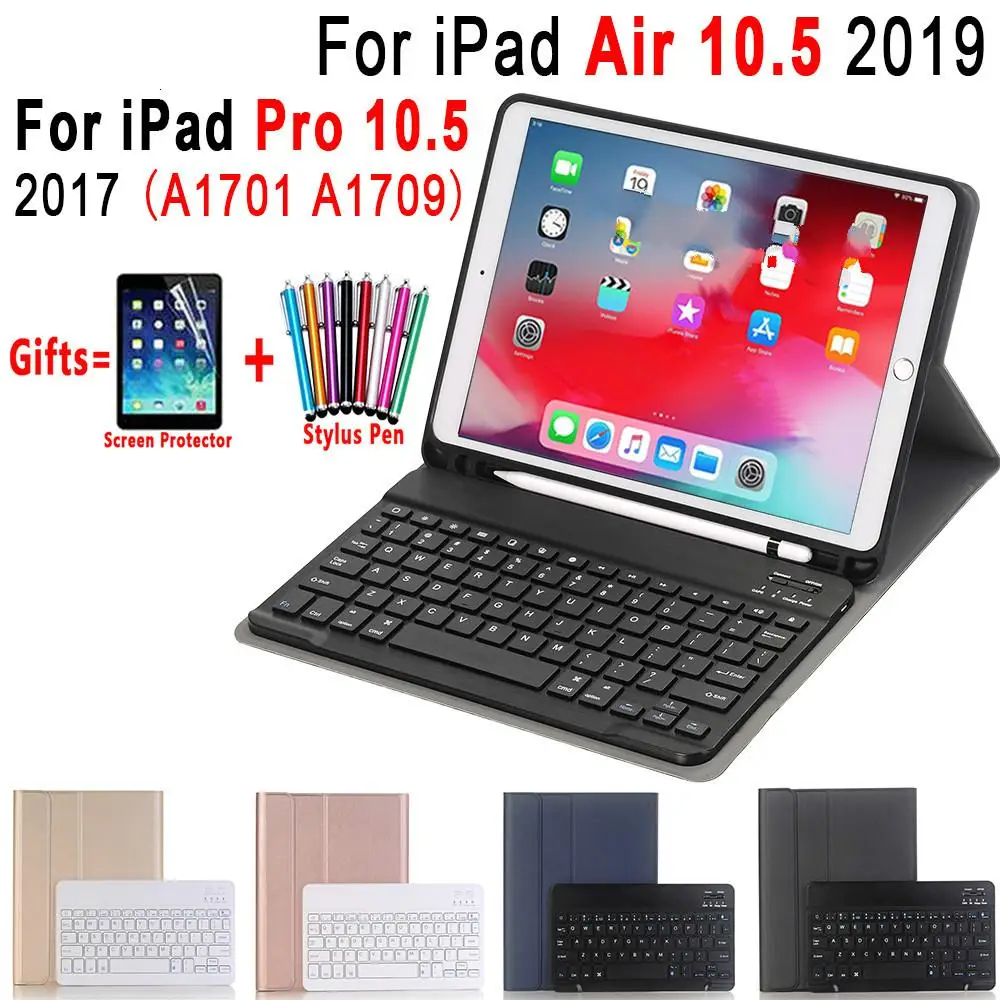 

Keyboard Case for Apple iPad Air 10.5 2019 Air 3 iPad Pro 10.5 2017 A1701 A2152 Bluetooth Keyboard Case Cover Funda Pencil Slot