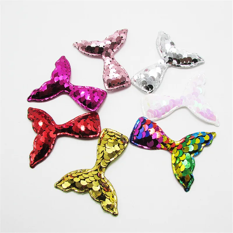 

10PCS/Pack Color Shining Sequin Mermaid Tail Sewing Clothes Decoration Patch Kids Brooch Handmade Material DIY Craft Supplies
