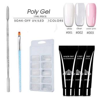 

Nail Art Tool Sets Manicure Set Quick Building Gel Extension Poly Gel Nail Molds for UV Gel Nails Double-end Pushers Nail Brush