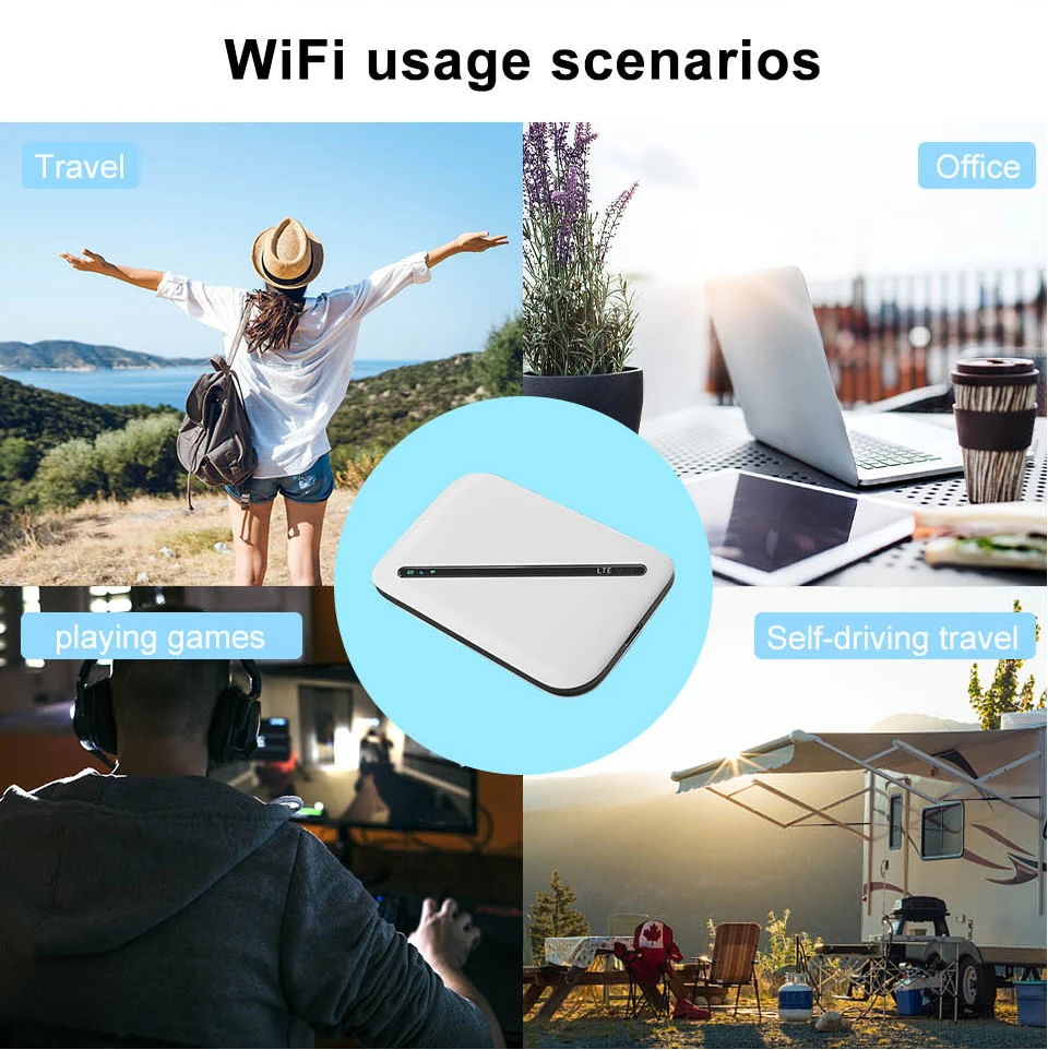 KuWFi 4g WiFi Router With Sim Card Slot 150Mbps Mobile WiFi Hotspot Device High Speed Wi-Fi Portable Router With 2100mAh Battery