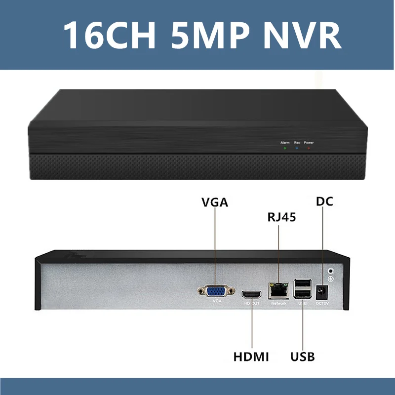 Цифровой видеорегистратор H265 NVR сетевая камера 16 каналов * 5 Мп ONVIF 1SATA Max 8 ТБ CMS XMEYE с