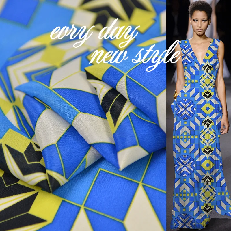 100 см* 135 см синяя Лоскутная шелковая ткань креп fr chine натуральный шелк хлопок