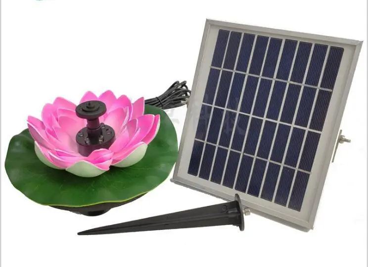 

LanLan LED Solar Powered Lotus Lamp with Water Fountain for Decoration