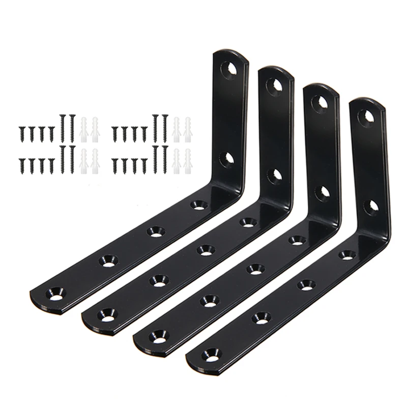 

Metal L Shaped Angle Bracket 90 Degree Angle Fixing Shelf Brackets Bench Table Support Shelf Home Angle Bracket Tool Accessories