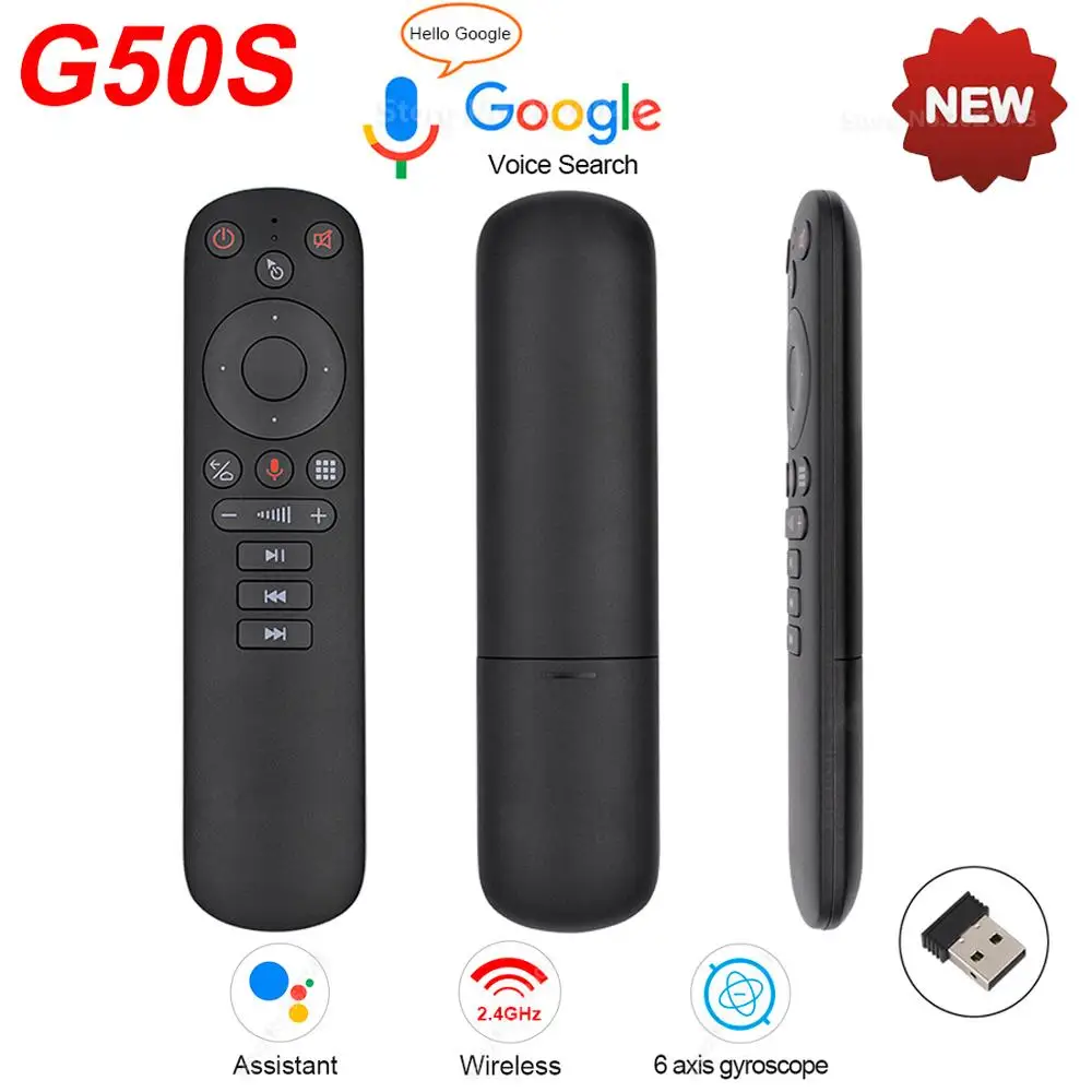 Новый G50S беспроводной 2 4G Fly Air Mouse Gyro умный голосовой пульт дистанционного