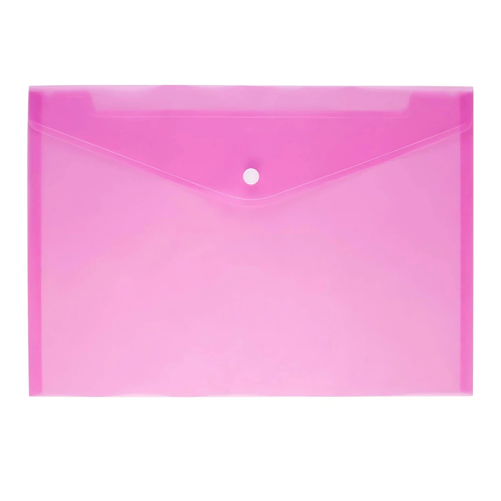 Sobres de plástico de calidad superior, folder de documentos transparentes, Poly sobre, botón a presión