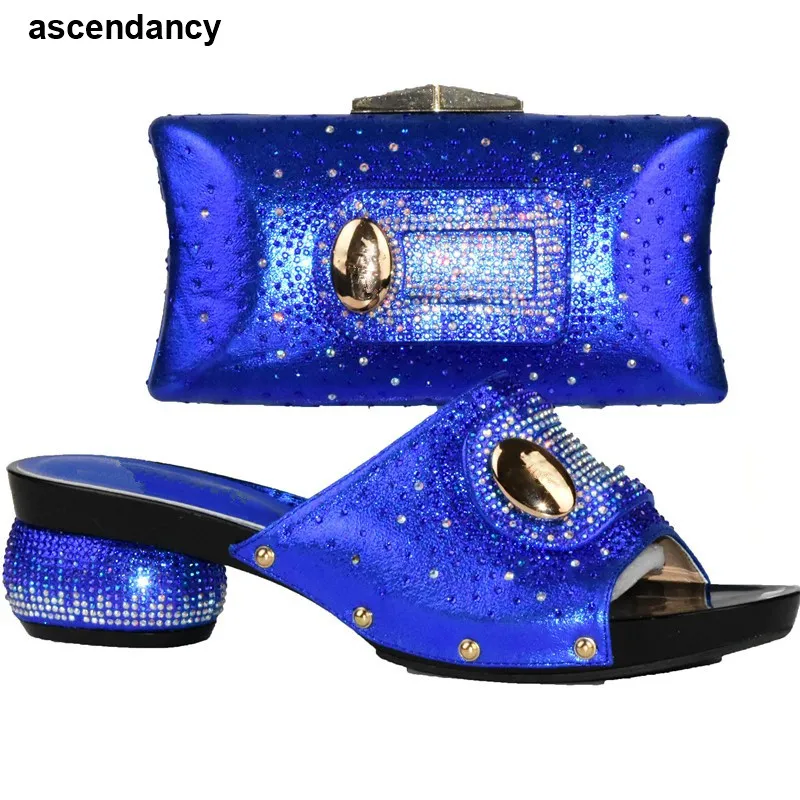 royal blue shoes and bag